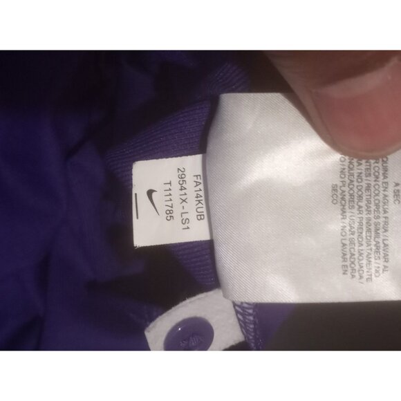 Nike Polo Shirt Mens Small Purple Dri-Fit LSU Tigers NCAA Jersey Athletic Active - Picture 9 of 11